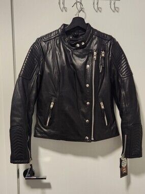 BNWT First MFG Leather Motorcycle Biker Jacket